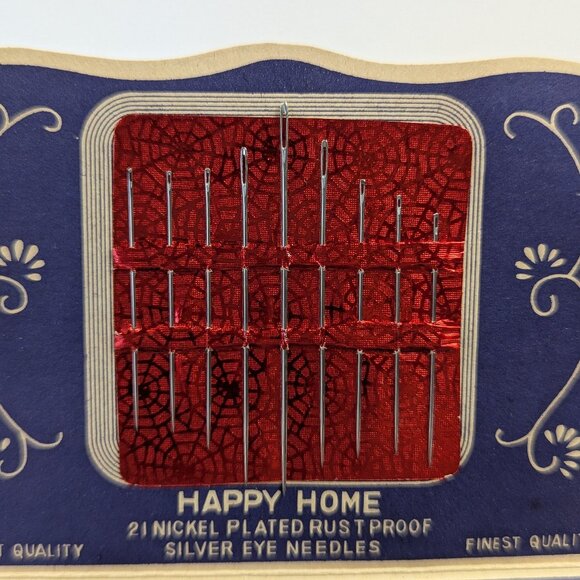 Happy Home Vintage Needle Book 21 Nickel Plated Needles & Threader Japan NEW - Picture 6 of 9
